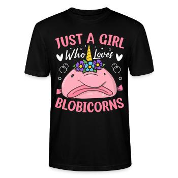 Lustiger Blobfisch Meerestier - Stanley/Stella Unisex Bio-T-Shirt CRAFTER - Schwarz - Vorne - Alina (178cm) & Michal (187cm)