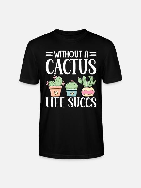 Funny Succulent - Stanley/Stella CRAFTER Unisex Organic T-Shirt - black