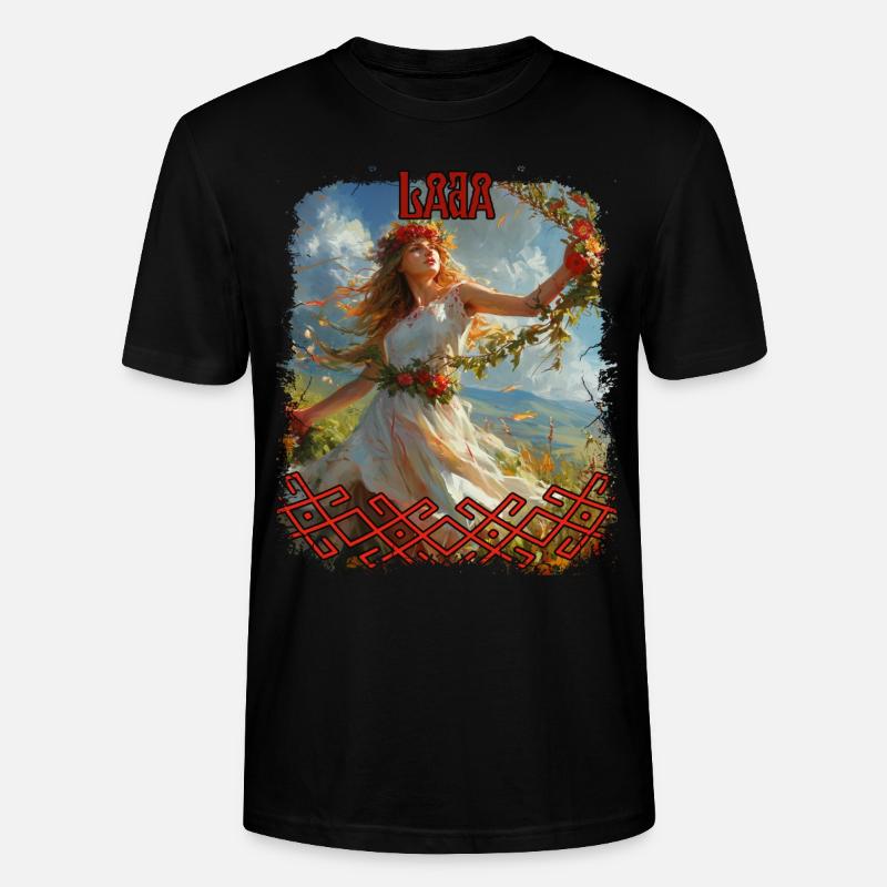 Slavic Deity Lada Goddess Folklore Mythology - Stanley/Stella CRAFTER Unisex Organic T-Shirt - black
