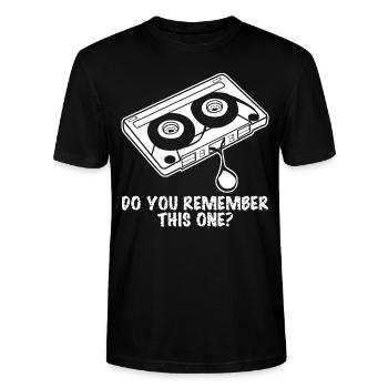 Cassette Cassettes 90s 80s - Stanley/Stella Unisex Bio-T-Shirt CRAFTER - Schwarz - Vorne - Alina (178cm) & Michal (187cm)