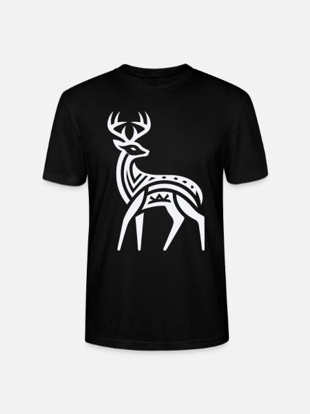 Deer Native American Zodiac - Stanley/Stella CRAFTER Unisex Organic T-Shirt - black
