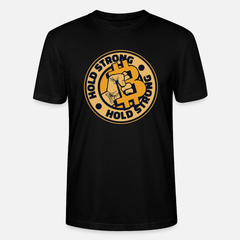 Hold Strong Blockchain Crypto Cryptocurrency - Stanley/Stella CRAFTER Unisex Organic T-Shirt - black