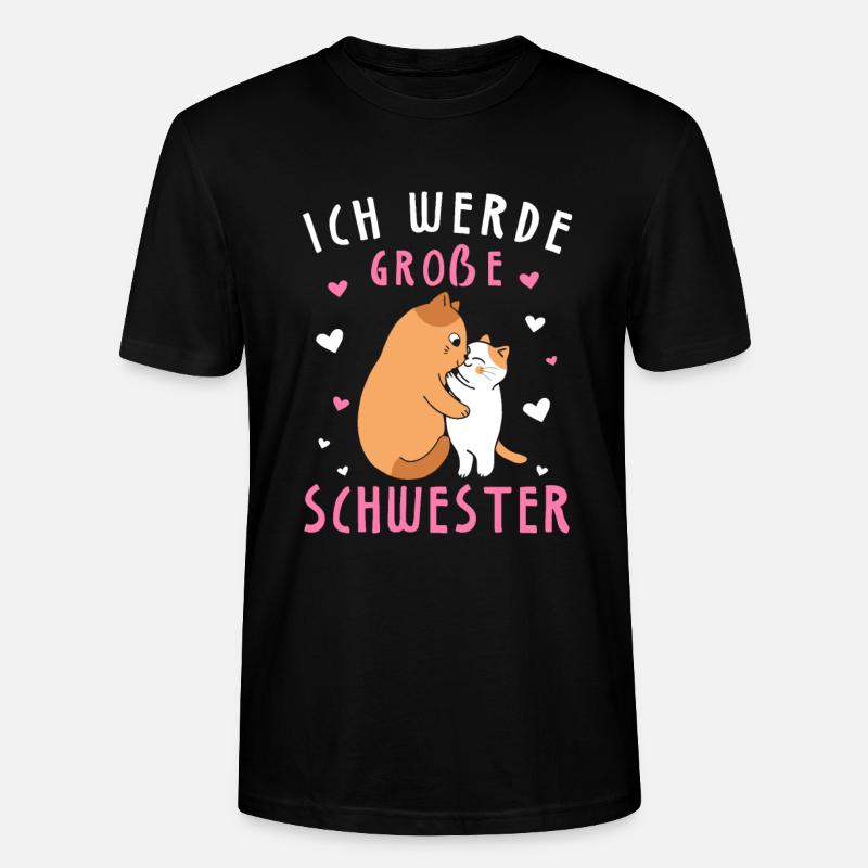 Ich werde große Schwester - Stanley/Stella Unisex Bio-T-Shirt CRAFTER - Schwarz