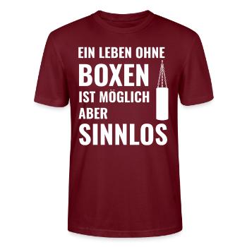 Boxen Boxsport Kampfsport Motto - Stanley/Stella Unisex Bio-T-Shirt CRAFTER - Burgunderrot - Vorne - Alina (178cm) & Michal (187cm)