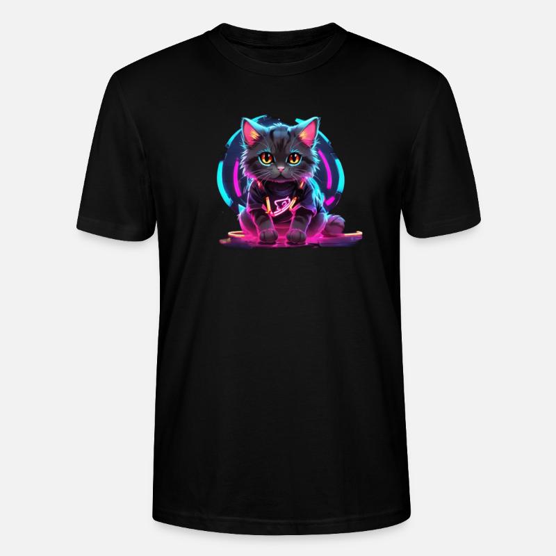 Design de chat néon - T-shirt bio CRAFTER Stanley Stella Unisexe - noir