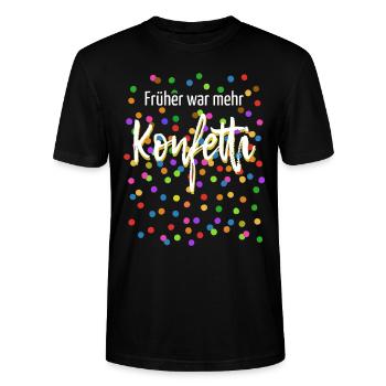Kostüm - Früher war mehr Konfetti - Fasching - Stanley/Stella Unisex Bio-T-Shirt CRAFTER - Schwarz - Vorne - Alina (178cm) & Michal (187cm)