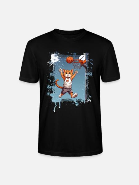 Joueur de basket-ball chat - T-shirt bio CRAFTER Stanley Stella Unisexe - noir