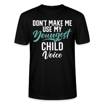 Youngest Child Gift - Stanley/Stella Unisex Bio-T-Shirt CRAFTER - Schwarz - Vorne - Alina (178cm) & Michal (187cm)
