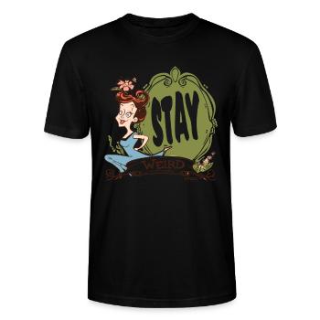 Stay strange, housewife - Stanley/Stella CRAFTER Unisex Organic T-Shirt - black - Front - Alina (178cm) & Michal (187cm)