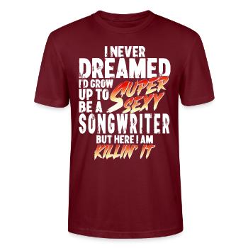 Super Sexy auteur-compositeur songwriting cadeau - T-shirt bio CRAFTER Stanley Stella Unisexe - bordeaux - Devant - Alina (178cm) & Michal (187cm)