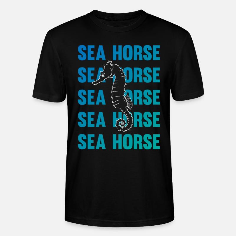 Hippocampe jeu d’écriture océan amour - T-shirt bio CRAFTER Stanley Stella Unisexe - noir