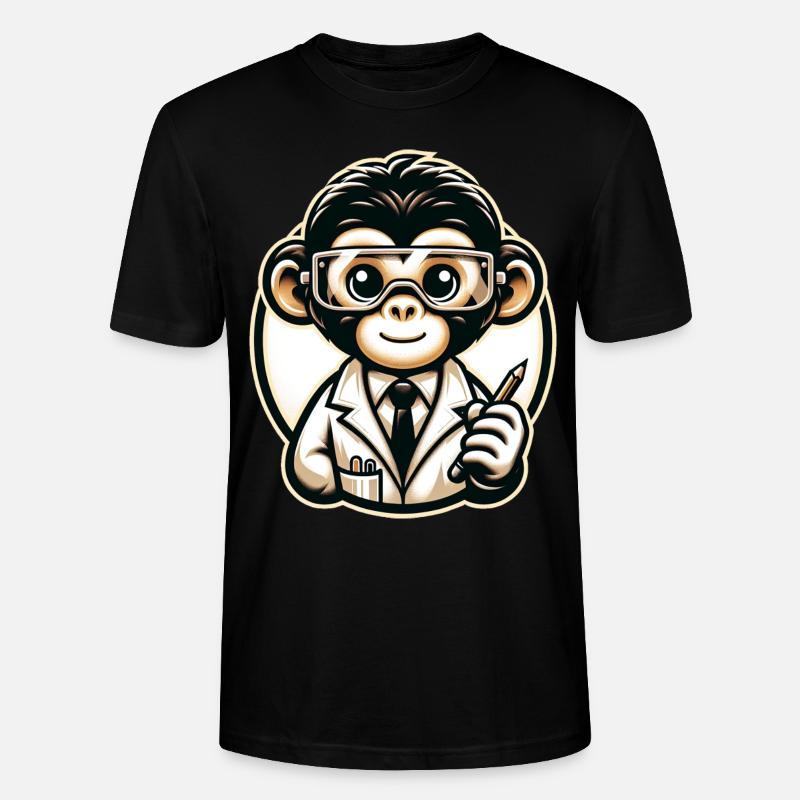 Singe mignon scientifique - T-shirt bio CRAFTER Stanley Stella Unisexe - noir