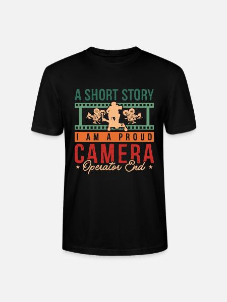 Operator kamery Krótka historia Jestem producentem wideo - Ekologiczna koszulka typu unisex Stanley/Stella CRAFTER - czarny