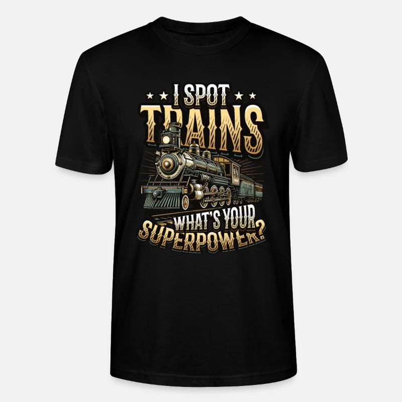 Trainspotting Train Lovers Trains - T-shirt bio CRAFTER Stanley Stella Unisexe - noir
