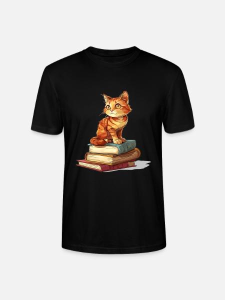 Katte og bøger Læsning Bookworm Funny & Cute - Stanley Stella CRAFTER unisex økologisk-T-shirt - sort