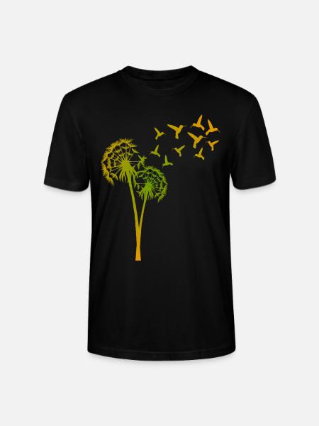 Hummingbird Dandelion Hummingbirds - Stanley/Stella CRAFTER Unisex Organic T-Shirt - black