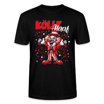 Köln Karneval Kölle Clown Alaaf Konfetti Rut Wiess - Stanley/Stella Unisex Bio-T-Shirt CRAFTER - Schwarz - Vorne - Alina (178cm) & Michal (187cm)