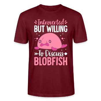 Funny introvert - Stanley/Stella CRAFTER Unisex Organic T-Shirt - burgundy - Front - Alina (178cm) & Michal (187cm)
