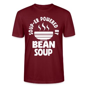 Bohnensuppe Wortspiel - Stanley/Stella Unisex Bio-T-Shirt CRAFTER - Burgunderrot - Vorne - Alina (178cm) & Michal (187cm)