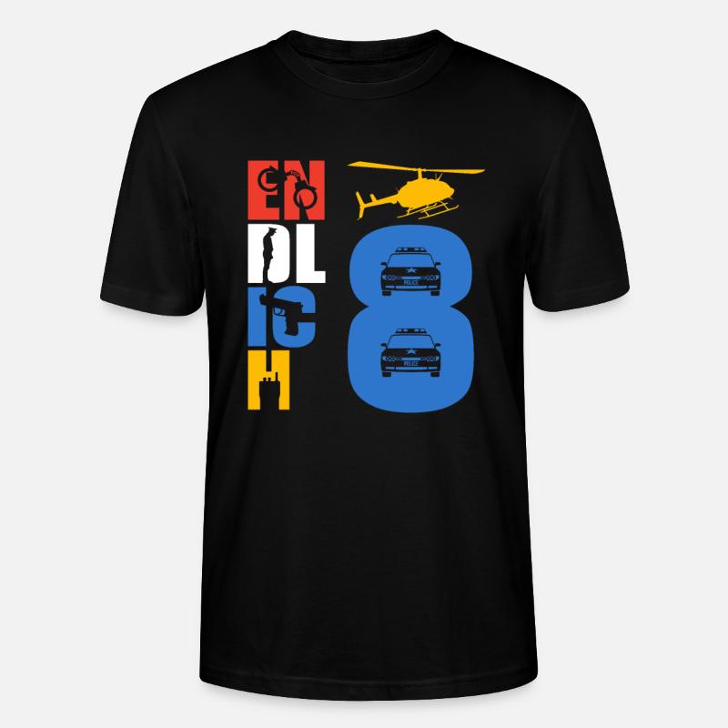 Endlich 8 Polizei - Stanley/Stella Unisex Bio-T-Shirt CRAFTER - Schwarz
