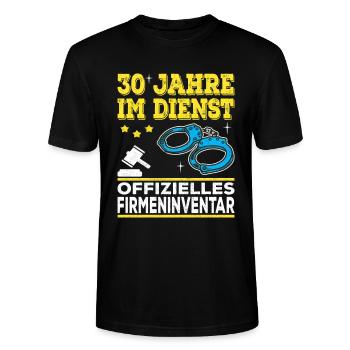 30 Jähriges Dienstjubiläum Firmenjubiläum Geschenk - Stanley/Stella Unisex Bio-T-Shirt CRAFTER - Schwarz - Vorne - Alina (178cm) & Michal (187cm)