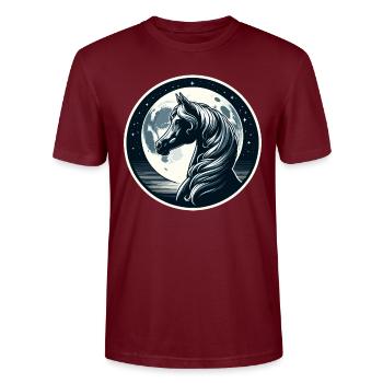 Art du cheval arabe - T-shirt bio CRAFTER Stanley Stella Unisexe - bordeaux - Devant - Alina (178cm) & Michal (187cm)