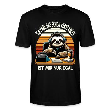 lustiger faLustiger Faultier Spruch Ich Habe Das S - Stanley/Stella Unisex Bio-T-Shirt CRAFTER - Schwarz - Vorne - Alina (178cm) & Michal (187cm)