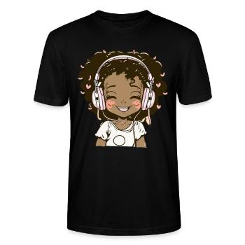 K-Pop Anime African American Kpop Musik - Stanley/Stella Unisex Bio-T-Shirt CRAFTER - Schwarz - Vorne - Alina (178cm) & Michal (187cm)