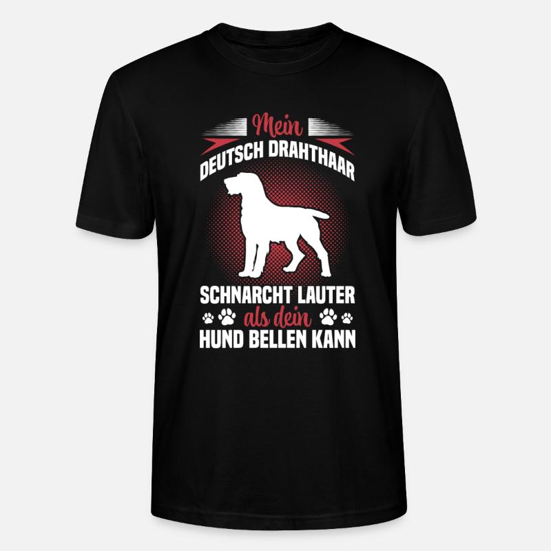 Deutsch Drahthaar schnarcht lauter - Stanley/Stella Unisex Bio-T-Shirt CRAFTER - Schwarz