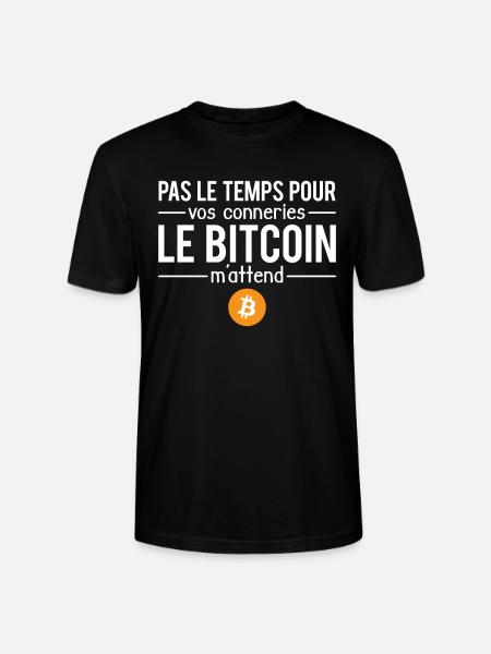 Pas le temps bitcoin crypto investisseur trader - T-shirt bio CRAFTER Stanley Stella Unisexe - noir