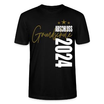 Abschluss 2024 Grundschule - Stanley/Stella Unisex Bio-T-Shirt CRAFTER - Schwarz - Vorne - Alina (178cm) & Michal (187cm)