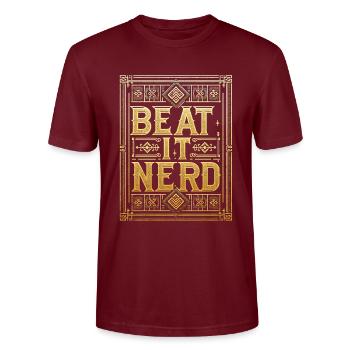 Battez-le Nerd 13 - T-shirt bio CRAFTER Stanley Stella Unisexe - bordeaux - Devant - Alina (178cm) & Michal (187cm)