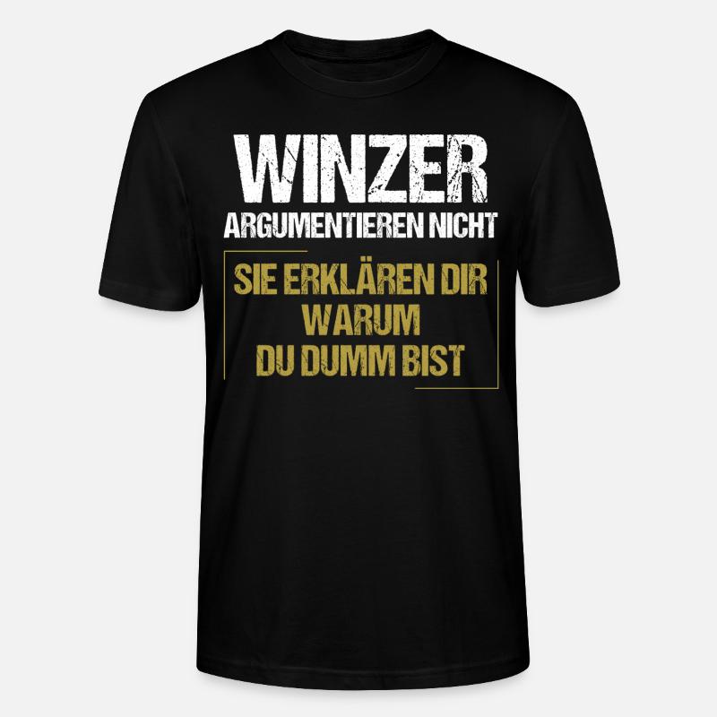 Winzer argumentieren nicht - Stanley/Stella Unisex Bio-T-Shirt CRAFTER - Schwarz