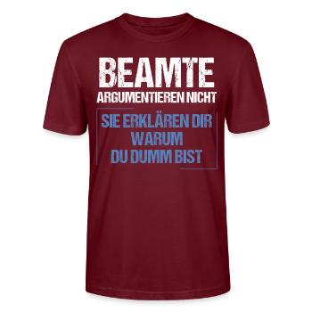 Les responsables ne discutent pas - T-shirt bio CRAFTER Stanley Stella Unisexe - bordeaux - Devant - Alina (178cm) & Michal (187cm)