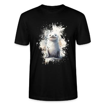 Robbe - Stanley/Stella Unisex Bio-T-Shirt CRAFTER - Schwarz - Vorne - Alina (178cm) & Michal (187cm)