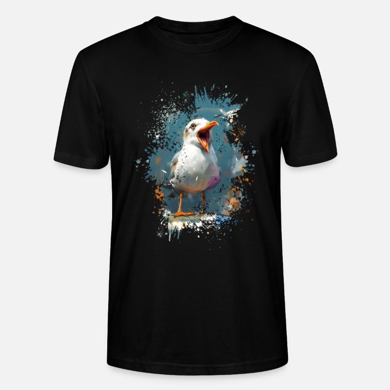 Kreischende Möwe - Stanley/Stella Unisex Bio-T-Shirt CRAFTER - Schwarz