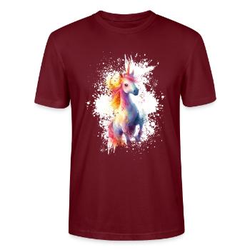 Licorne créatures mythiques - T-shirt bio CRAFTER Stanley Stella Unisexe - bordeaux - Devant - Alina (178cm) & Michal (187cm)