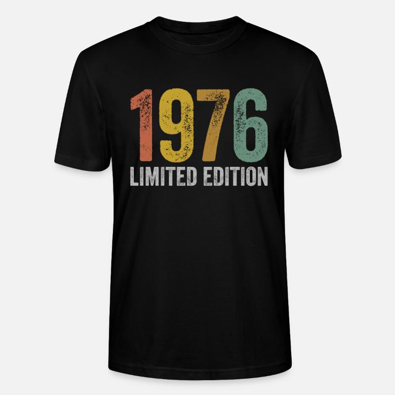 Millésime 1976 Édition Limitée Anniversaire - T-shirt bio CRAFTER Stanley Stella Unisexe - noir