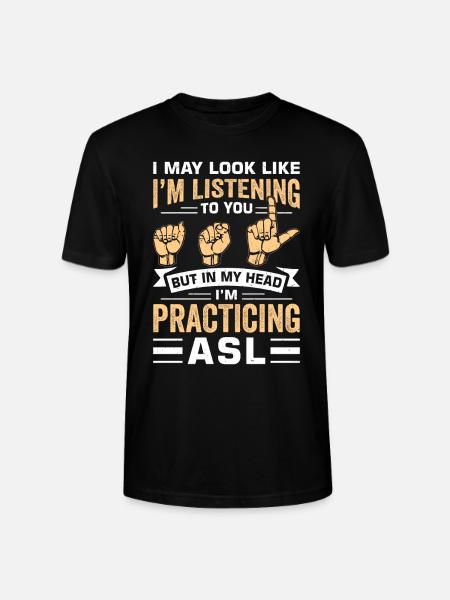 Deaf-mute sign language - Stanley/Stella CRAFTER Unisex Organic T-Shirt - black