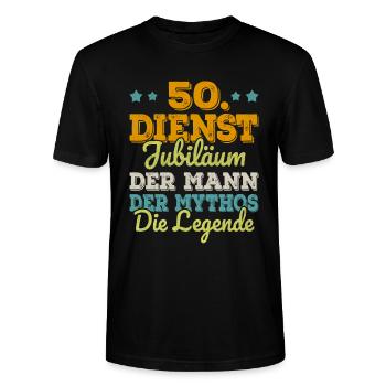 Cadeau d’anniversaire de l’entreprise 50e anniversaire - T-shirt bio CRAFTER Stanley Stella Unisexe - noir - Devant - Alina (178cm) & Michal (187cm)