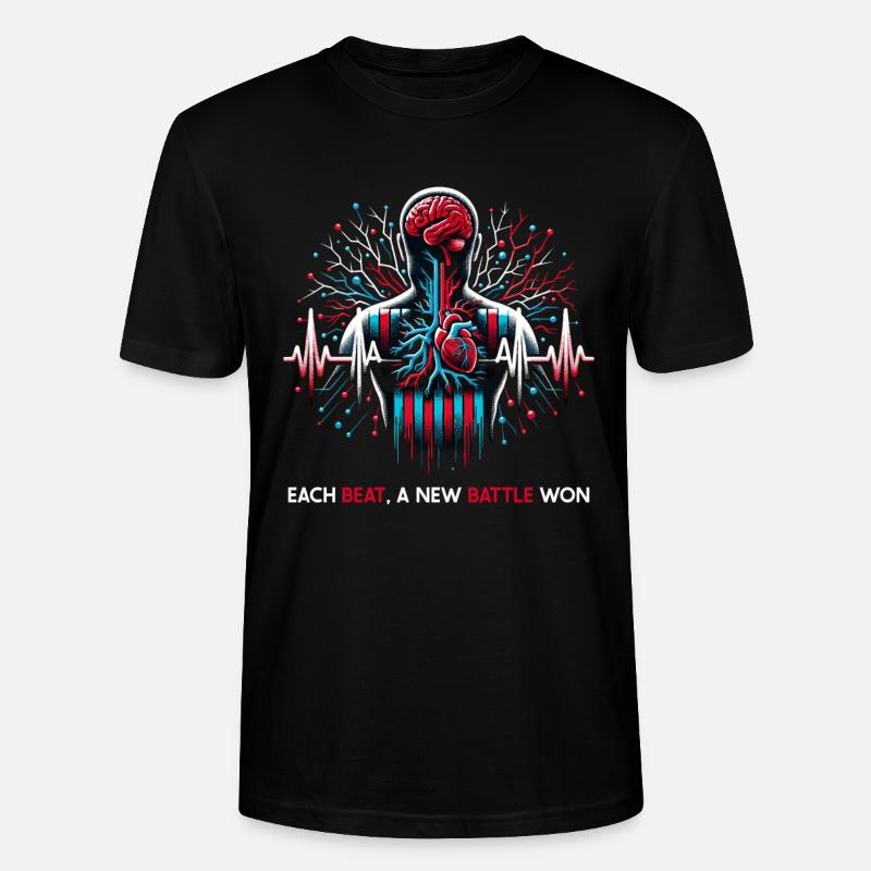 Schlaganfall-überlebende Schlaganfall-bewusstsein - Stanley/Stella Unisex Bio-T-Shirt CRAFTER - Schwarz