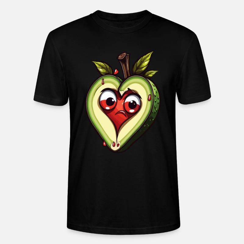 Avocado mit Herzkern - Stanley/Stella Unisex Bio-T-Shirt CRAFTER - Schwarz