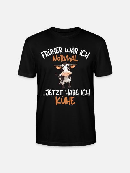 JEG PLEJEDE AT VÆRE NORMALNU HAR JEG KØER Sjove ting - Stanley Stella CRAFTER unisex økologisk-T-shirt - sort