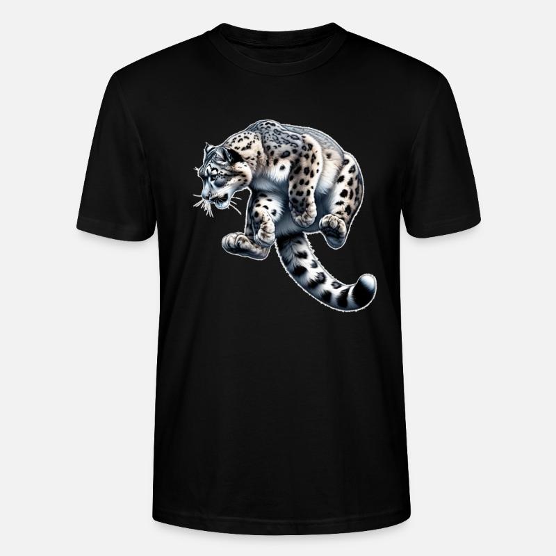 Schneeleopard Leopard Weißer Leopard - Stanley/Stella Unisex Bio-T-Shirt CRAFTER - Schwarz