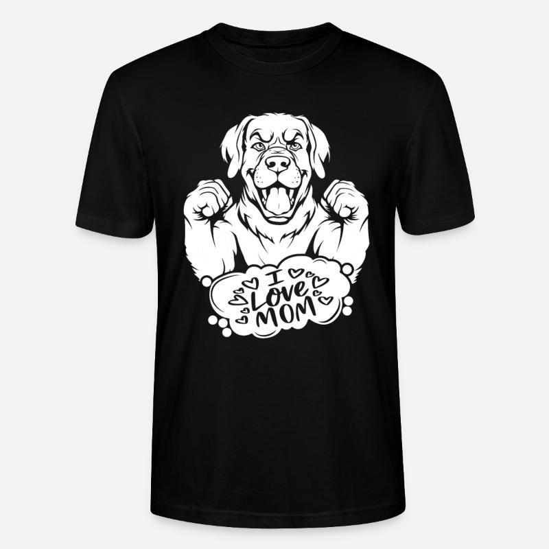 Bouvier bernois J’aime maman - T-shirt bio CRAFTER Stanley Stella Unisexe - noir