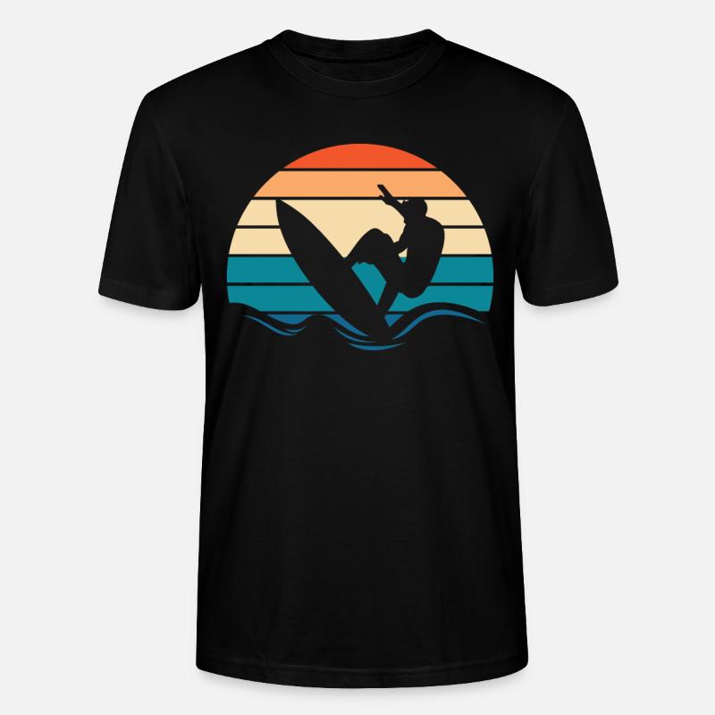 Surfeur Surf - T-shirt bio CRAFTER Stanley Stella Unisexe - noir