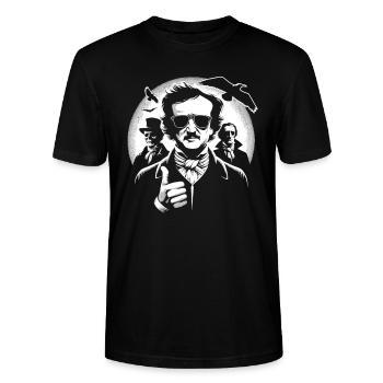 Edgar Allan Poe Fan, Klassische Literatur, - Stanley/Stella Unisex Bio-T-Shirt CRAFTER - Schwarz - Vorne - Alina (178cm) & Michal (187cm)