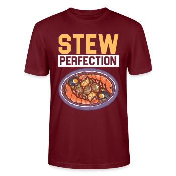 Cioppino Liebhaber Foodie Food Amerikanischer Meer - Stanley/Stella Unisex Bio-T-Shirt CRAFTER - Burgunderrot - Vorne - Alina (178cm) & Michal (187cm)