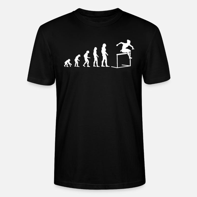 Evolution to steeplechase runner - Stanley/Stella CRAFTER Unisex Organic T-Shirt - black