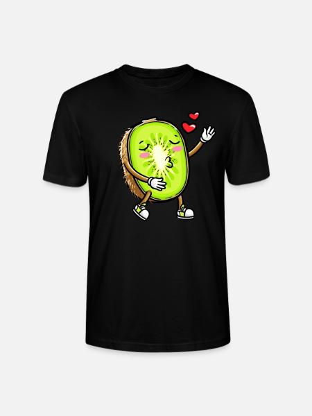 Kiwi fruit Kawaii émoticône - T-shirt bio CRAFTER Stanley Stella Unisexe - noir
